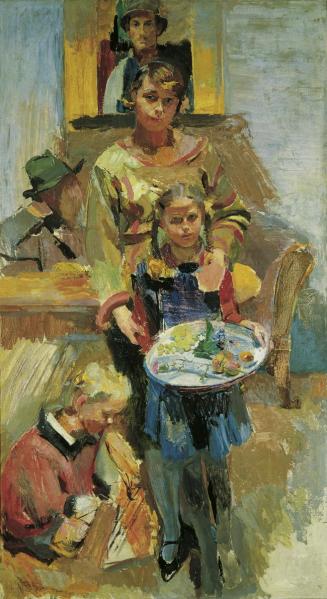 Franz Wiegele, Familienbildnis Isepp, 1927/1928, Öl auf Leinwand, 180 x 100 cm, Belvedere, Wien ...