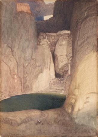 Rudolf Jettmar, Bergsee, 1900, Deckfarben auf Karton, 70 x 50 cm, Belvedere, Wien, Inv.-Nr. 407 ...