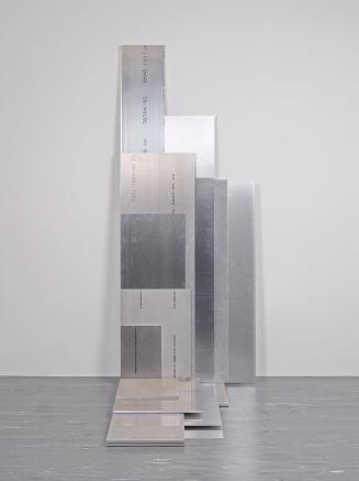 Michael Kienzer, 10 x 95 Grad, 2012, Aluminium, 1 oben: 30 × 39 × 1,5 cm, Belvedere, Wien, Inv. ...