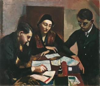 Josef Dobrowsky, Lehrstunde, 1934, Öl auf Leinwand, 101,5 x 118,5 cm, Belvedere, Wien, Inv.-Nr. ...