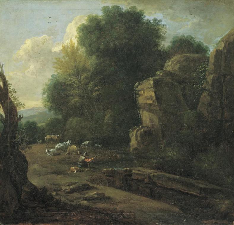Johann Franz Nepomuk Lauterer, Der Morgen, Öl auf Leinwand, 41,5 x 44 cm, Belvedere, Wien, Inv. ...
