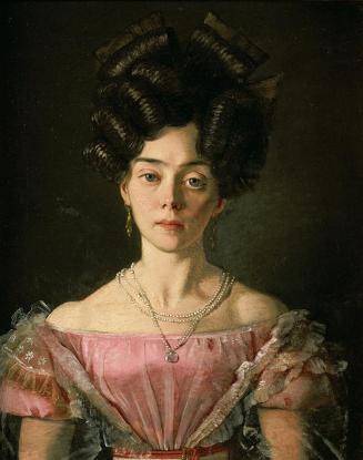 Michael Neder, Junge Dame, 1829, Öl auf Leinwand, 33,5 x 26,5 cm, Belvedere, Wien, Inv.-Nr. 509 ...