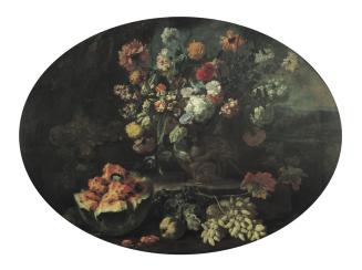 Franz Werner Tamm, Blumen und Früchte, um 1715, Öl auf Leinwand, 110 x 151 cm, Belvedere, Wien, ...
