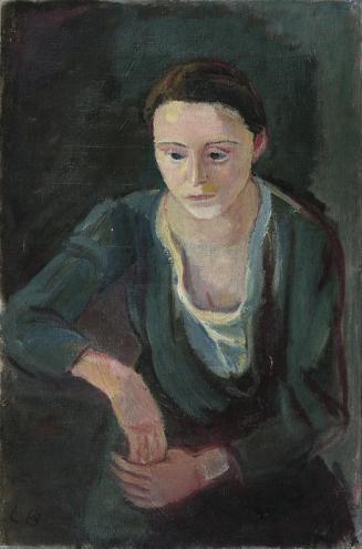 Leopold Birstinger, Frau in grünem Kleid, vor 1950, Öl auf Leinwand, 91 × 60,5 cm, Belvedere, W ...