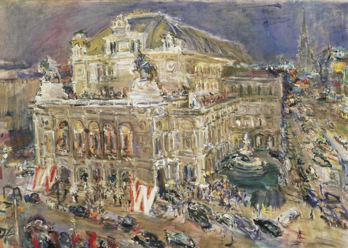 Oskar Kokoschka, Die Wiener Staatsoper, 1956, Öl auf Leinwand, 82 x 115 cm, Belvedere, Wien, In ...