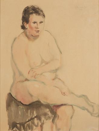 Rudolf Kremlička, Sitzender Akt, 1916, Gouache und Aquarell auf Papier, 45 × 36 cm, Belvedere,  ...