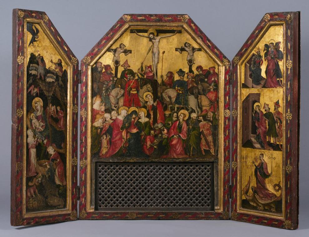 Kärntner oder Steirischer Maler (?), Obervellacher Altar, um 1400, Malerei auf Nadelholz, Gesam ...