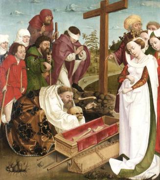 Meister der Oswaldlegende, Überführung der Gebeine des hl. Oswald, um 1480/1485, Malerei auf Ta ...