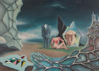 Vaclav Tikal, Homo Sapiens (Kalte Zeit), 1943, Öl auf Sperrholz, 45 × 63 cm, Dauerleihgabe Samm ...