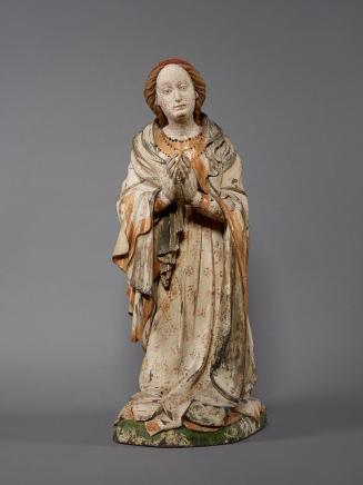 Wiener Bildschnitzer (?), Kniende Maria, um 1430/1440, Lindenholz, originale Fassungsreste, H:  ...