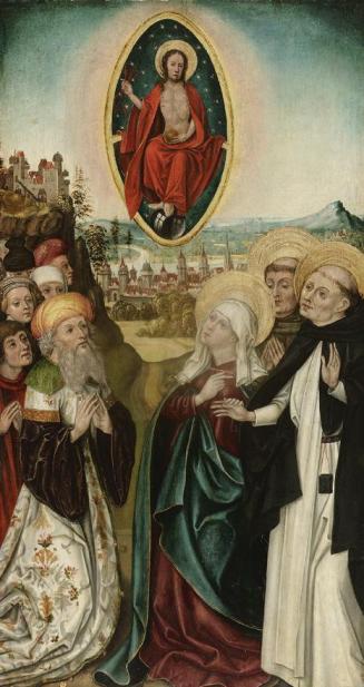 Wiener Maler (Umkreis des Schottenmeisters), Marias Fürbitte für den hl. Dominikus, um 1480, Ma ...