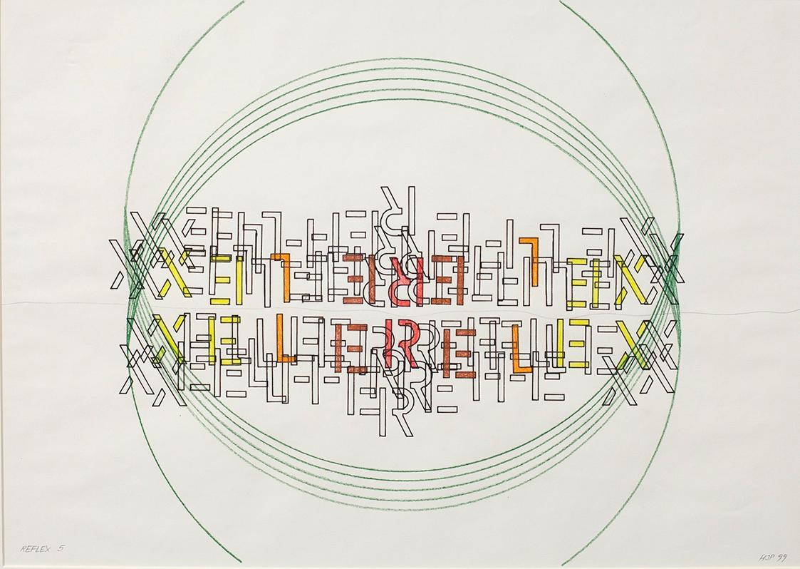 Hermann Painitz, Reflex (5), 1999, Farbstift auf Papier, 35 × 50 cm, Belvedere, Wien, Inv.-Nr.  ...