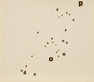 Gerhard Rühm, pod, typocollage, 1961, Collage auf Papier, 34,8 × 39,7 cm, Belvedere, Wien, Inv. ...