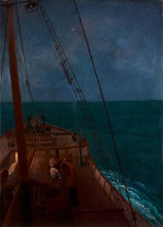 Emil Orlik, Nächtliche Fahrt im Mittelmeer, Anfang 20. Jahrhundert, Öl auf Leinwand, 70,5 × 50, ...