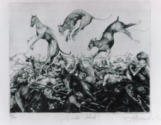 Witold Krzysztof Skórczewski, Großer Sprung, 1986, Radierung auf Papier, 19 x 24 cm, Belvedere, ...