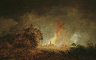 Franz Edmund Weirotter, Nächtlicher Großbrand, Öl auf Holz, 16,5 x 27 cm, Belvedere, Wien, Inv. ...