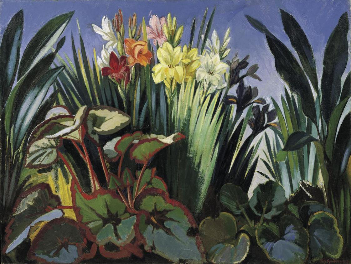 Robin Christian Andersen, Blumenlandschaft, 1928, Öl auf Leinwand, 87,5 x 115 cm, Belvedere, Wi ...