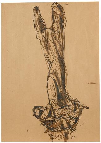 Franz Barwig d. Ä., Verhüllte Figur, 1930/1931, Tusche auf Papier, 44 x 31,5 cm, Belvedere, Wie ...