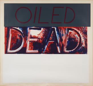 Bruce Nauman, Oiled Dead, 1975, Farblithographie, 115 × 124,5 cm, Dauerleihgabe Ernst Ploil, Be ...