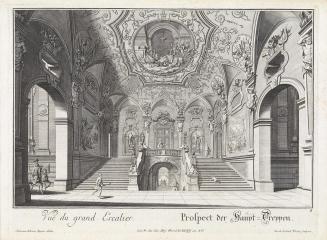 Salomon Kleiner, Haupttreppe, 1731, Radierung, Druck in Schwarz auf Papier, Dauerleihgabe aus P ...