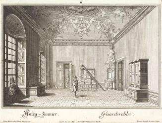 Salomon Kleiner, Garderobe, 1733, Radierung, Druck in Schwarz auf Papier, Dauerleihgabe aus Pri ...
