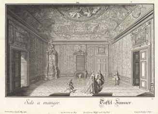Salomon Kleiner, Speisesaal, 1734, Radierung, Druck in Schwarz auf Papier, Dauerleihgabe aus Pr ...