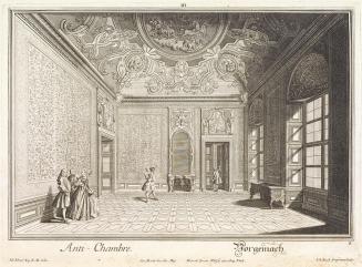 Salomon Kleiner, Antichambre des Paradeschlafzimmers, 1734, Radierung, Druck in Schwarz auf Pap ...