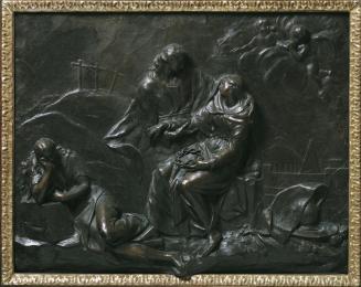 Georg Raphael Donner, Tröstung Mariens, um 1735/1736, Rotes Wachs, bronzefarben bemalt, 44 x 57 ...