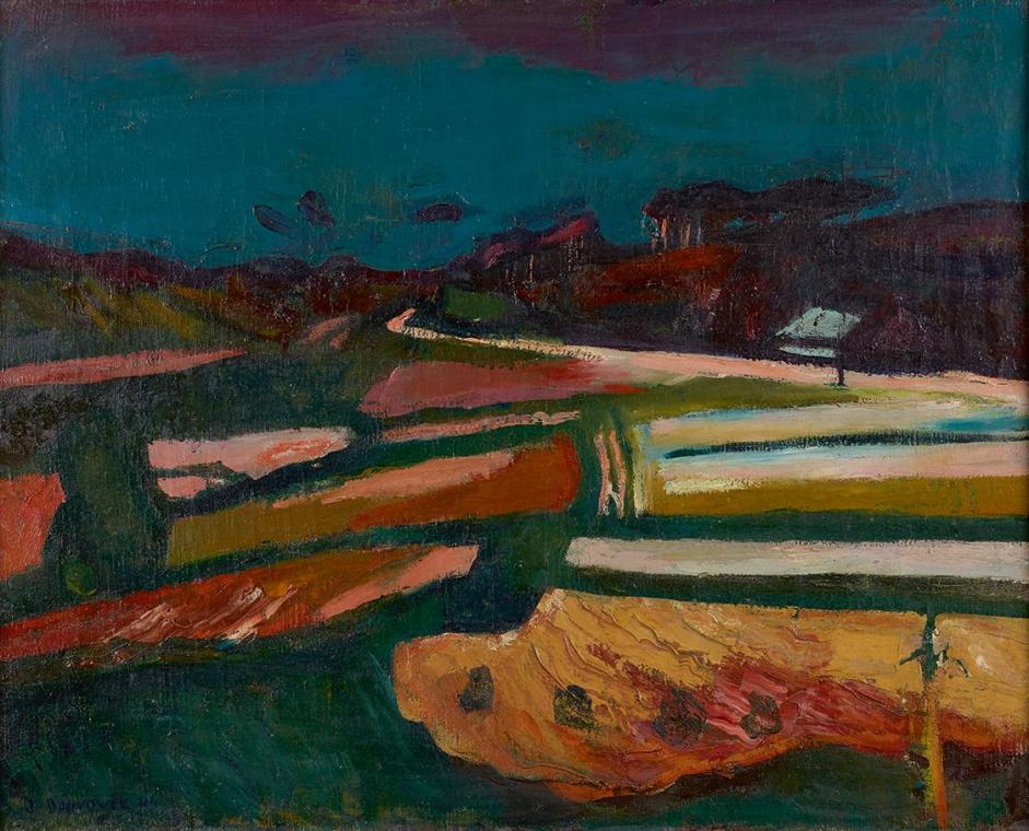 Josef Dobrowsky, Felder nach der Ernte, 1946, Öl auf Leinwand, 75 x 94,5 cm, Belvedere, Wien, I ...