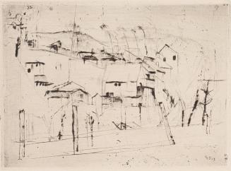 Gerhart Frankl, Siedlungsbau, 1927, Kaltnadelradierung auf Japanpapier, Blattmaße: 23,9 × 32,3  ...