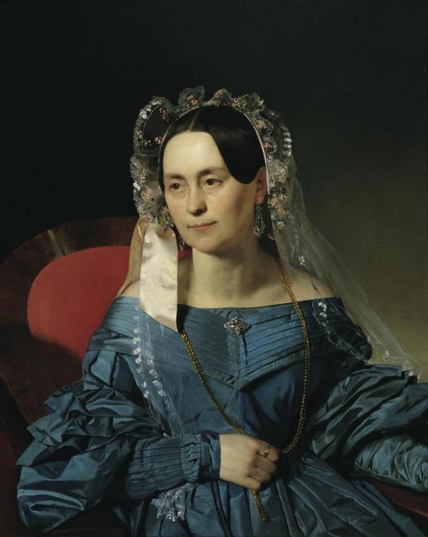 Franz Eybl, Dame in blauem Kleid, um 1839, Öl auf Leinwand, 78 x 62,7 cm, Belvedere, Wien, Inv. ...