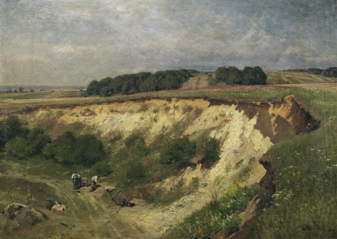 Hugo Darnaut, Die Sandgrube, 1900, Öl auf Leinwand, 55 x 77,5 cm, Belvedere, Wien, Inv.-Nr. 249 ...