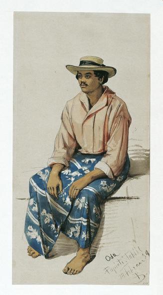 Joseph Selleny, Eingeborener von Tahiti, 1859, Bleistift, Aquarell auf Papier, 32,1 x 16,2 cm,  ...
