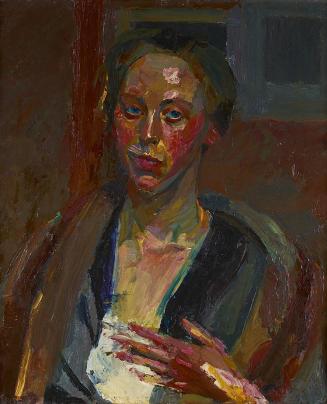 Franz Wiegele, Die schwedische Malerin Ella Wanner, 1912, Öl auf Leinwand, 57 x 47 cm, Belveder ...