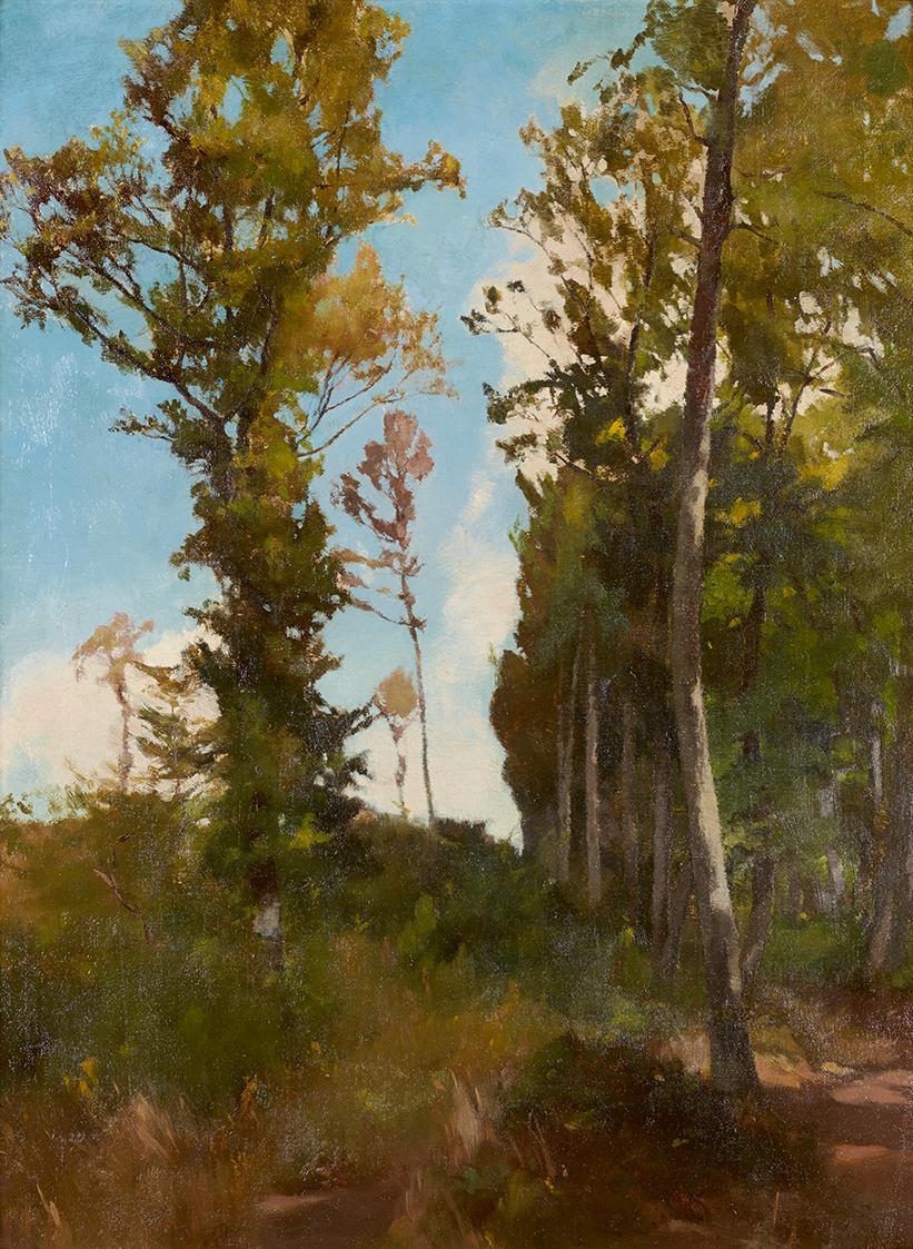 Carl Schuch, Waldlichtung bei Purkersdorf, um 1872, Öl auf Karton, 53,5 x 41 cm, Belvedere, Wie ...