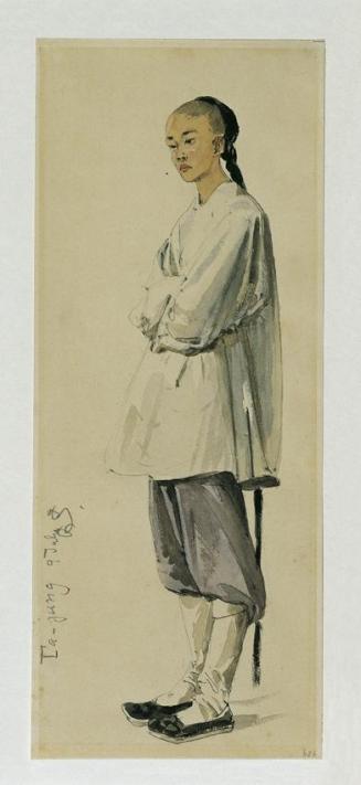 Joseph Selleny, Chinese, 1858, Bleistift, Aquarell auf Papier, 34,2 x 13,8 cm, Belvedere, Wien, ...