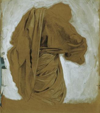 Josef Wawra, Kniender Mann, um 1920/1930, Bleistift, Deckweiß auf Papier, 34 x 30 cm, Belvedere ...