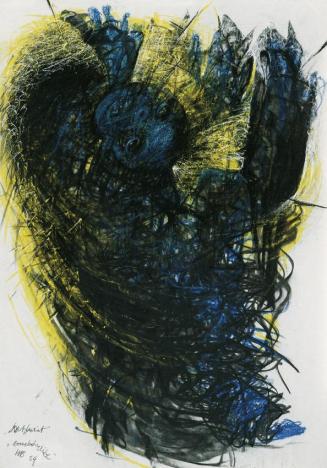 Hildegard Batke-Rest, Mondschraube, 1989, Kohle, Kreide, Pastell auf Papier, 100 x 70 cm, Belve ...