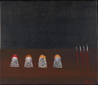 Walter Navratil, Maltuben, 1980, Öl auf Leinwand, 30 × 35 cm, Schenkung Sammlung Ploner, Belved ...