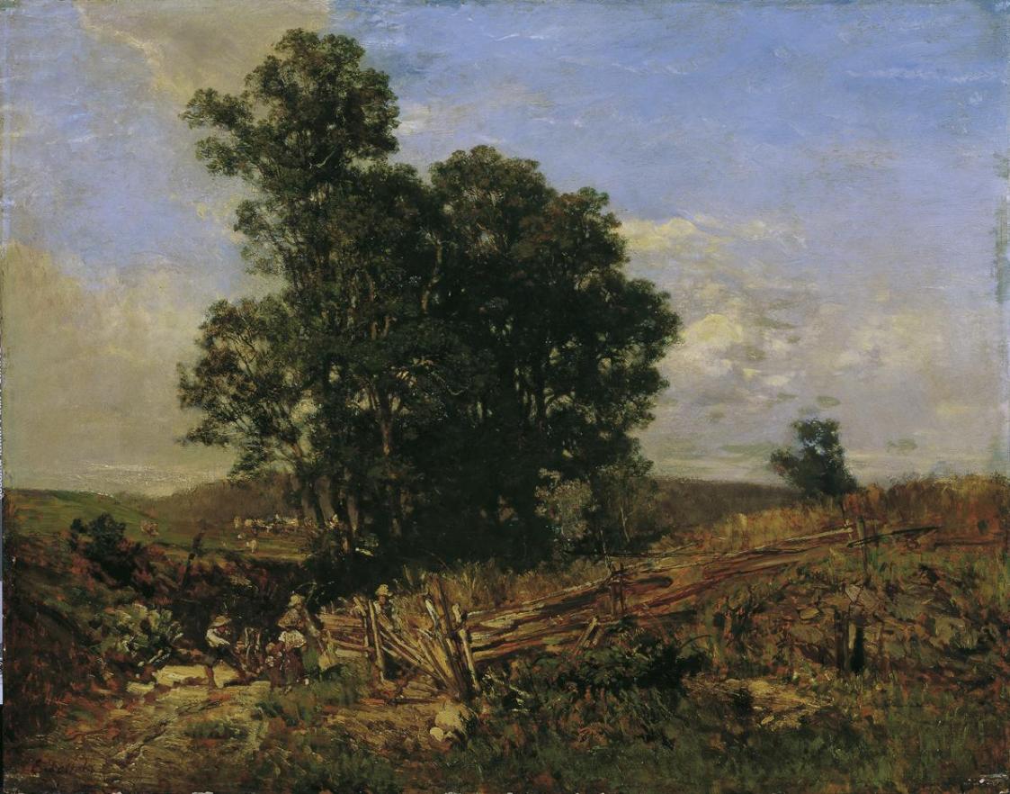 Eugen Jettel, Baumgruppe am Feldweg, um 1888, Öl auf Holz, 62 × 78,7 cm, Belvedere, Wien, Inv.- ...