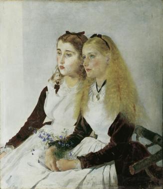 Anton Romako, Die Nichten des Künstlers, Elisabeth und Maja, 1873, Öl auf Leinwand, 93,2 x 79,6 ...