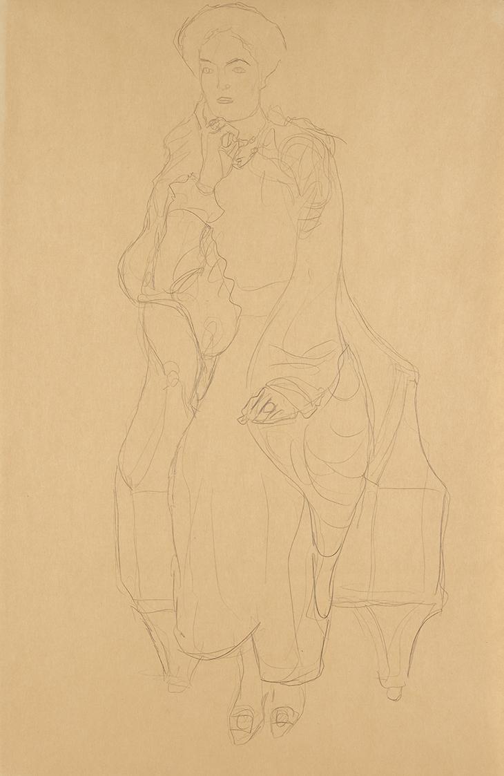 Gustav Klimt, Paula Zuckerkandl, 1911, Bleistift auf Papier, Blattmaße: 57 × 37,5 cm, Privatbes ...