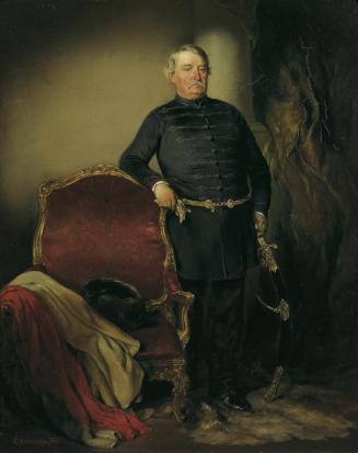 August von Pettenkofen, Franz Imrédy, Edler von Omorovicze, 1848, Öl auf Holz, 59,5 x 46,5 cm,  ...