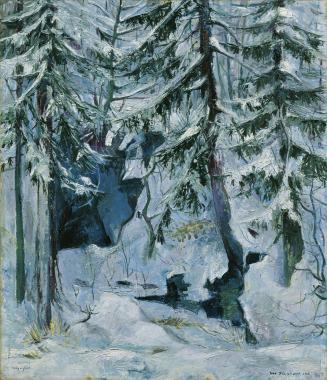 Maximilian Florian, Waldlandschaft bei Klagenfurt im Winter, 1940, Öl auf Leinwand, 70 x 60 cm, ...