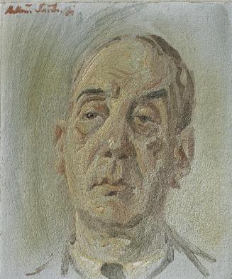 Arthur Sühs, Prof. Dr. Franz Walliser, 1951, Fresko, Mörtel auf Faserplatte, 40 x 34 cm, Belved ...