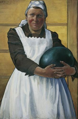 Udo Weith, Frau mit Melone, 1933, Tempera auf Karton, 102 x 67,5 cm, Belvedere, Wien, Inv.-Nr.  ...