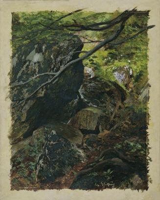 Leopold Rothaug, Felsen bei Neuburg, undatiert, Öl auf Karton, 27 × 22 cm, Belvedere, Wien, Inv ...
