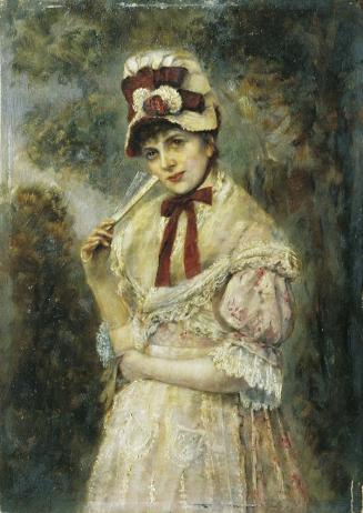 Eugen Horstig, Damenbildnis, Öl auf Holz, 26,5 x 18 cm, Belvedere, Wien, Inv.-Nr. 7964
