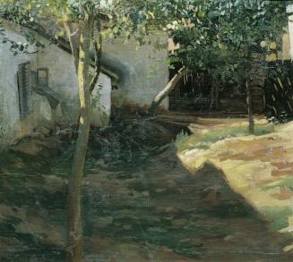 Hubert Landa, Im Zwetschkengarten (Waldviertel), 1910/1911, Öl auf Leinwand auf Karton, 43,5 x  ...