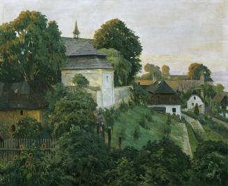 Hubert Landa, An der Klostermauer in Opocno (früher auch Opocen; deutsch Opotschno), Tschechien ...